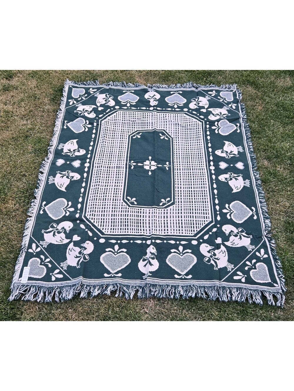 Turtle Creek “Charming Ducks" Afghan Throw 48” x 60” 100% Cotton New Cottage
